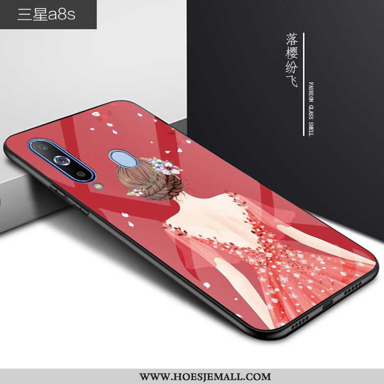 Hoesje Samsung Galaxy A8s Bescherming Glas 2020 All Inclusive Rood Hoes