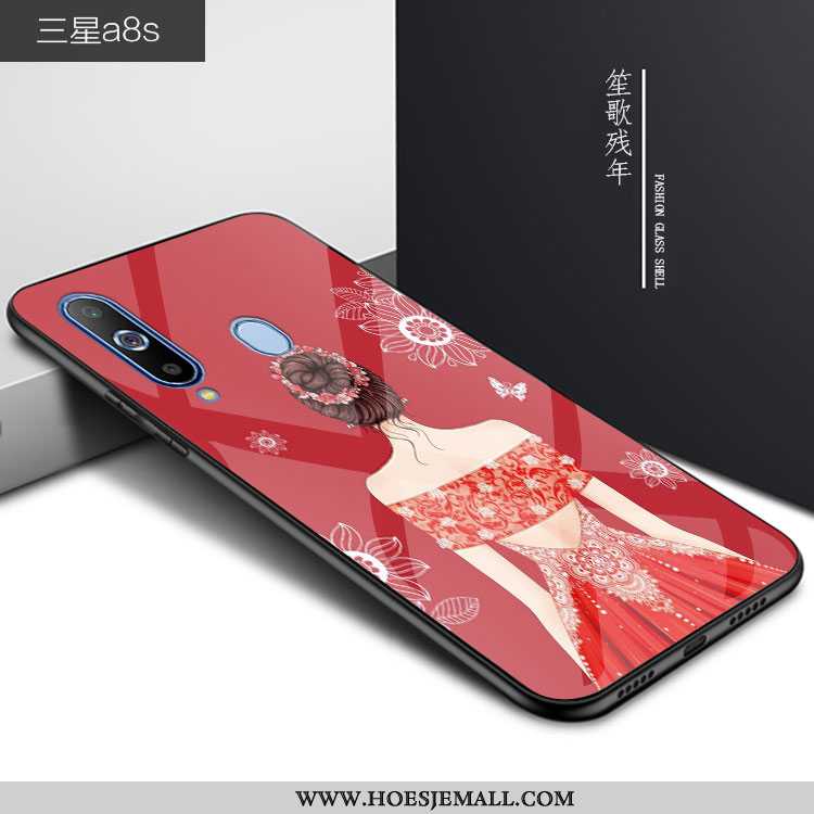 Hoesje Samsung Galaxy A8s Bescherming Glas 2020 All Inclusive Rood Hoes