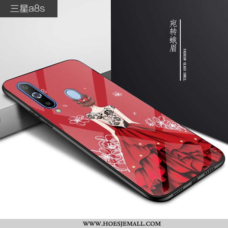 Hoesje Samsung Galaxy A8s Bescherming Glas 2020 All Inclusive Rood Hoes