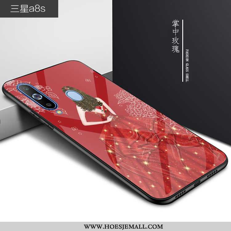 Hoesje Samsung Galaxy A8s Bescherming Glas 2020 All Inclusive Rood Hoes