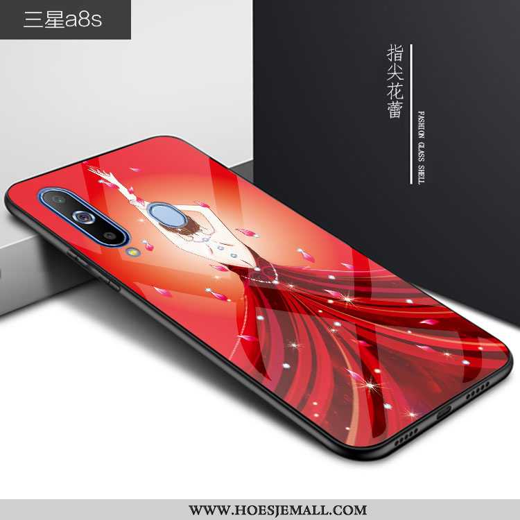 Hoesje Samsung Galaxy A8s Bescherming Glas 2020 All Inclusive Rood Hoes