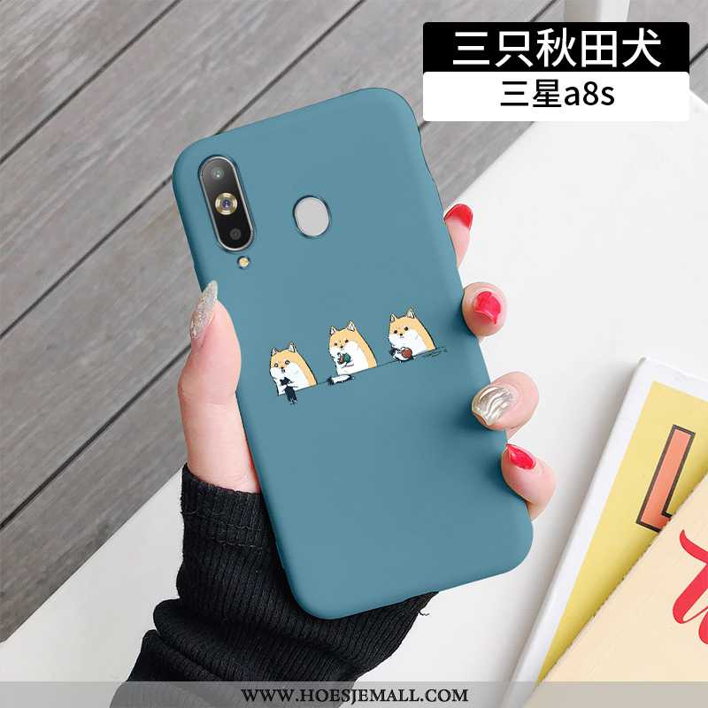 Hoes Samsung Galaxy A8s Scheppend Spotprent Hoesje Anti-fall Schrobben Super Zacht Blauwe