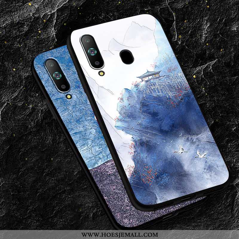 Hoes Samsung Galaxy A8s Scheppend Trend Zacht Mobiele Telefoon All Inclusive Hoesje Anti-fall Blauwe