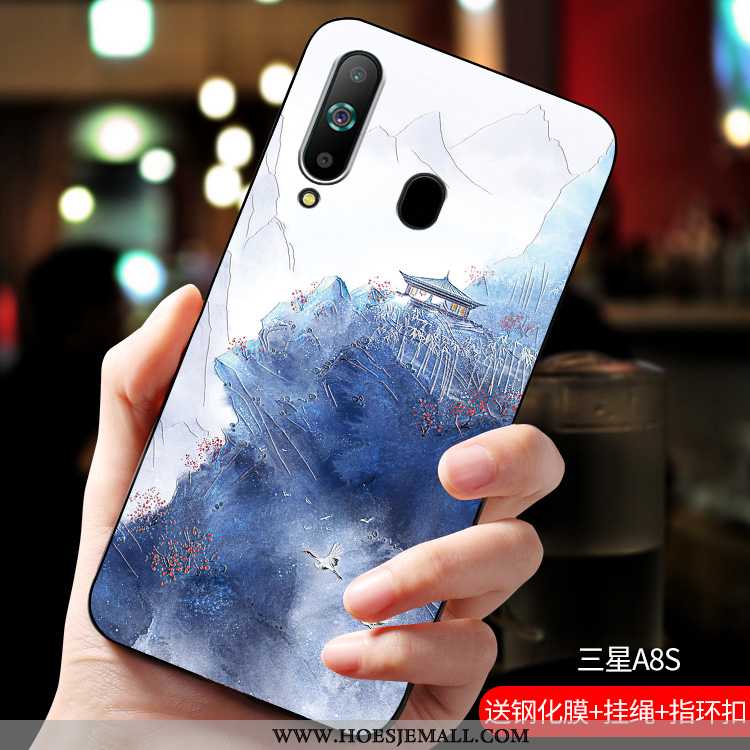 Hoes Samsung Galaxy A8s Scheppend Trend Zacht Mobiele Telefoon All Inclusive Hoesje Anti-fall Blauwe