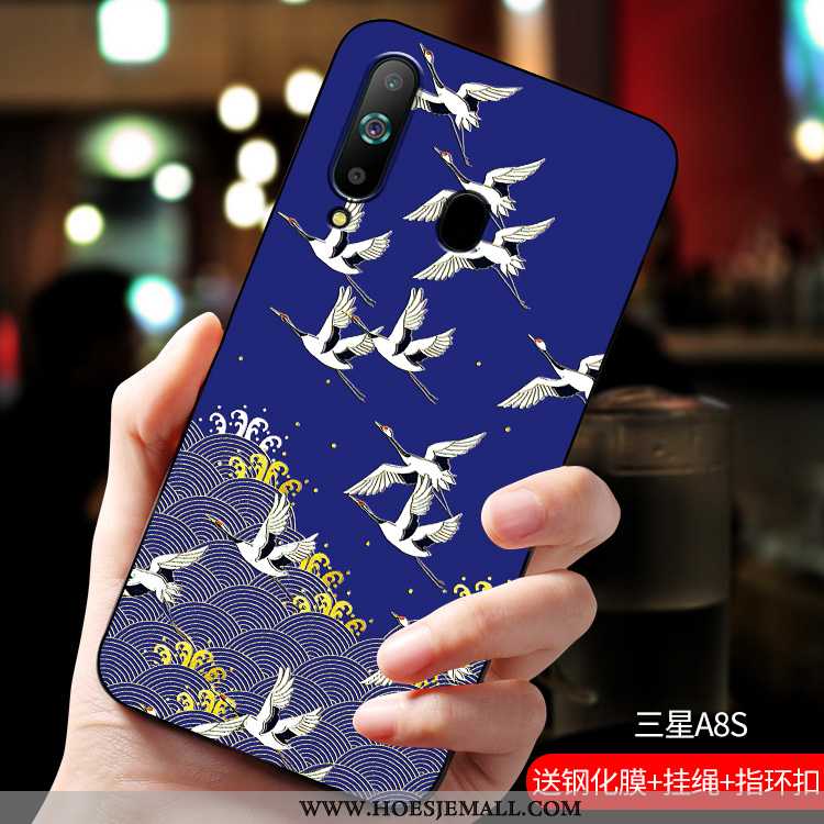 Hoes Samsung Galaxy A8s Scheppend Trend Zacht Mobiele Telefoon All Inclusive Hoesje Anti-fall Blauwe