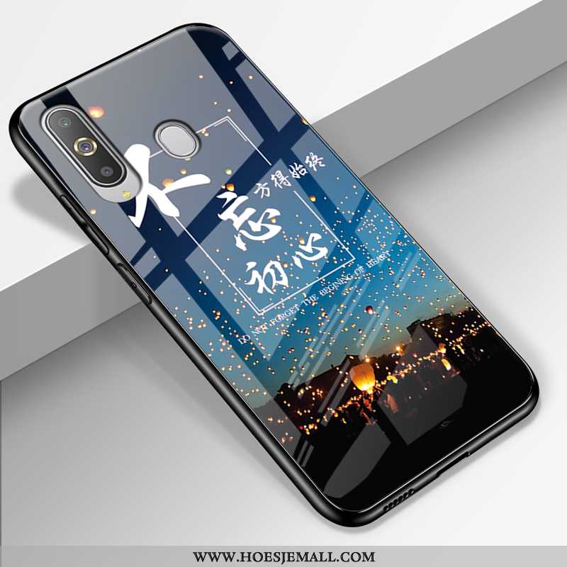 Hoes Samsung Galaxy A8s Bescherming Glas Lovers Kunst Mobiele Telefoon Trend Landschap Donkerblauwe