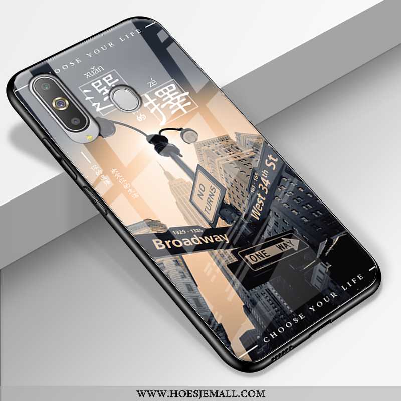 Hoes Samsung Galaxy A8s Bescherming Glas Lovers Kunst Mobiele Telefoon Trend Landschap Donkerblauwe