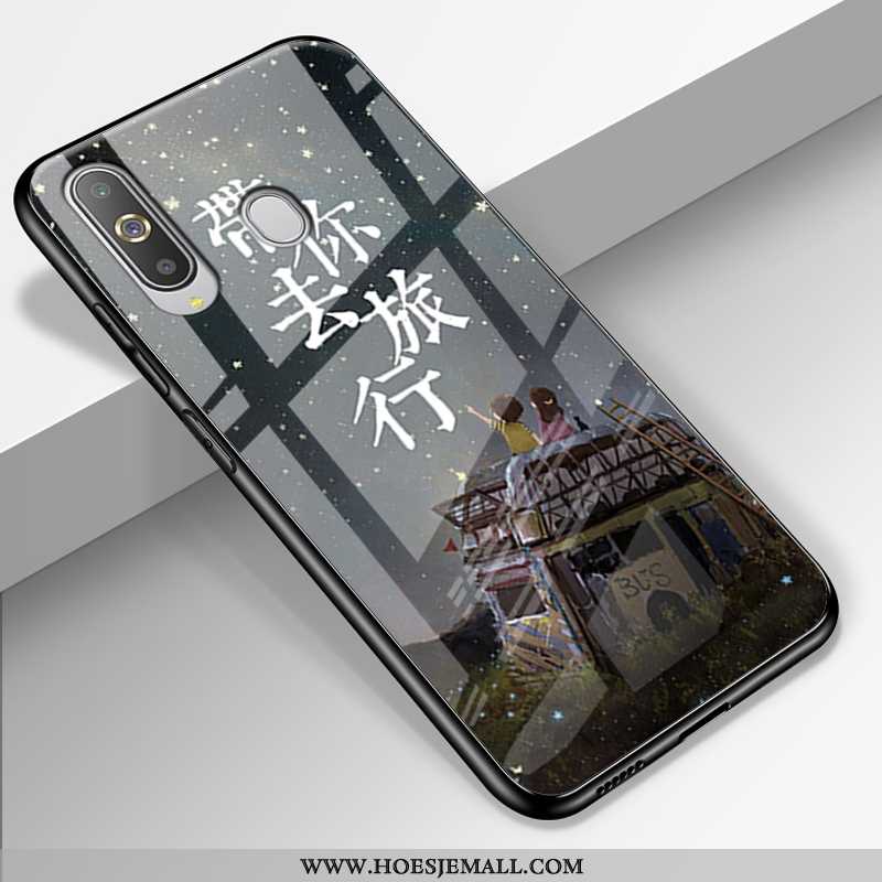 Hoes Samsung Galaxy A8s Bescherming Glas Lovers Kunst Mobiele Telefoon Trend Landschap Donkerblauwe