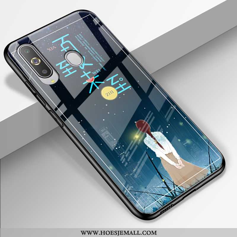 Hoes Samsung Galaxy A8s Bescherming Glas Lovers Kunst Mobiele Telefoon Trend Landschap Donkerblauwe