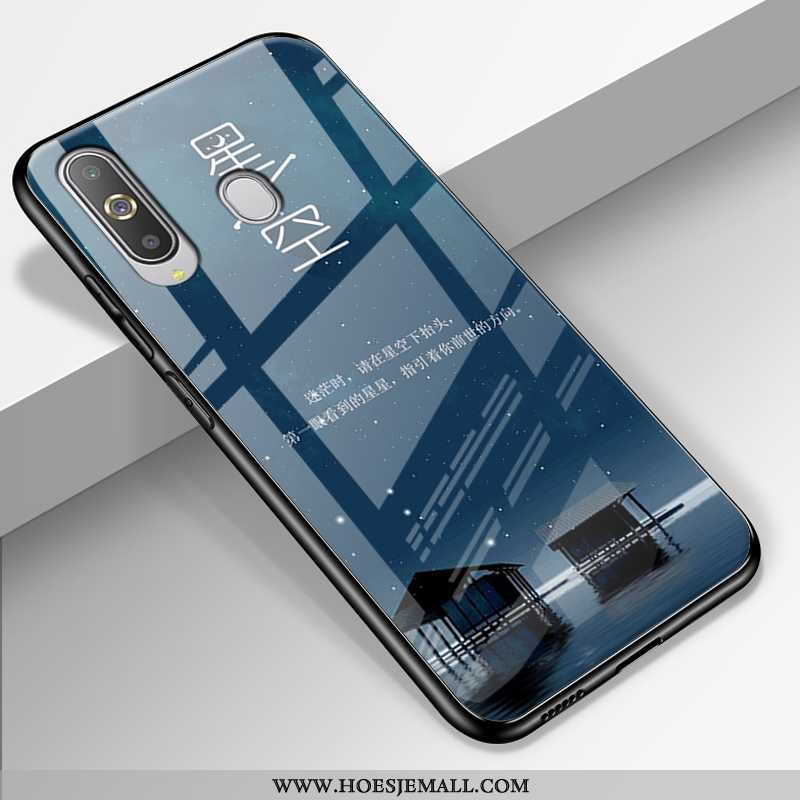 Hoes Samsung Galaxy A8s Bescherming Glas Lovers Kunst Mobiele Telefoon Trend Landschap Donkerblauwe