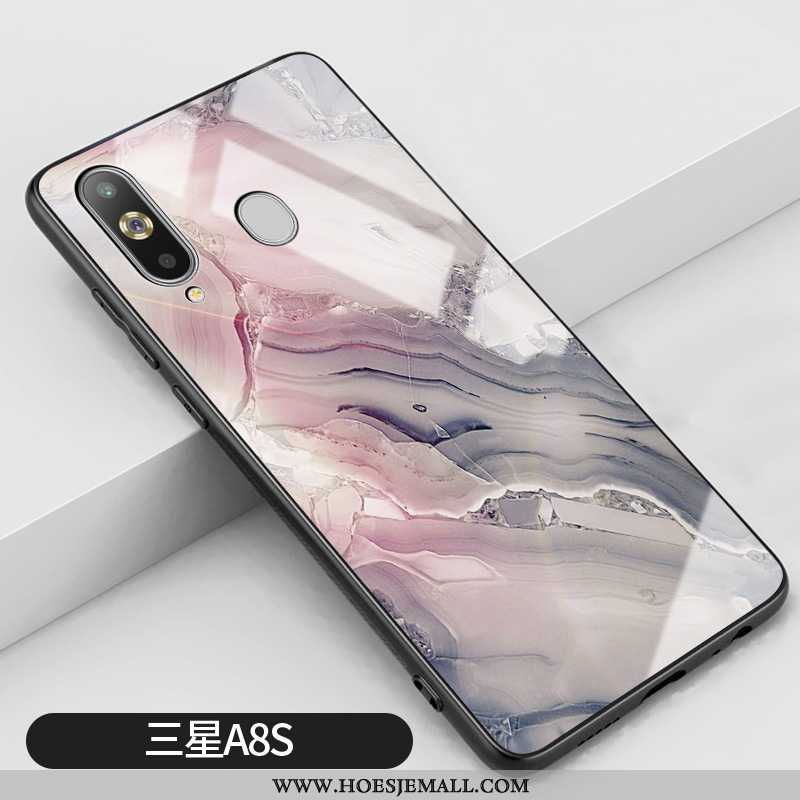 Hoes Samsung Galaxy A8s Bescherming Glas Grote Net Red Siliconen Roze