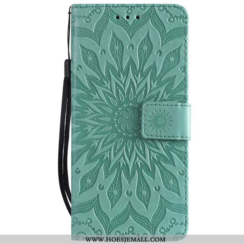 Hoesje Samsung Galaxy A8s Bescherming Leren Groen Clamshell Ster Mobiele Telefoon