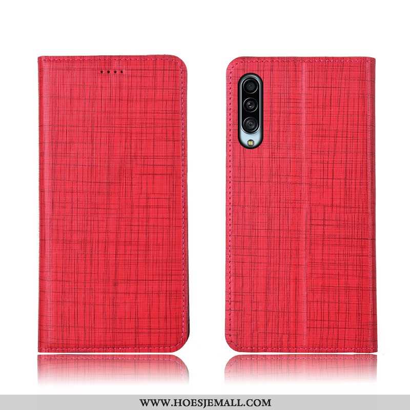 Hoes Samsung Galaxy A90 5g Bescherming Leren Hoesje Rood Siliconen All Inclusive Zacht