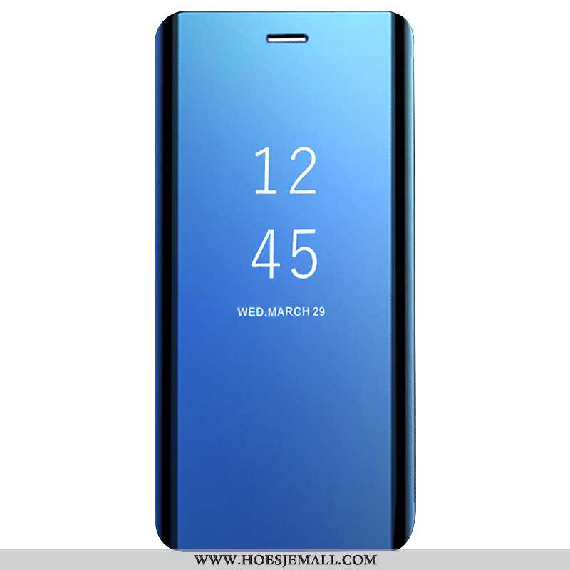 Hoesje Samsung Galaxy A90 5g Bescherming Leren Blauw Anti-fall Zwart Vouw Blauwe