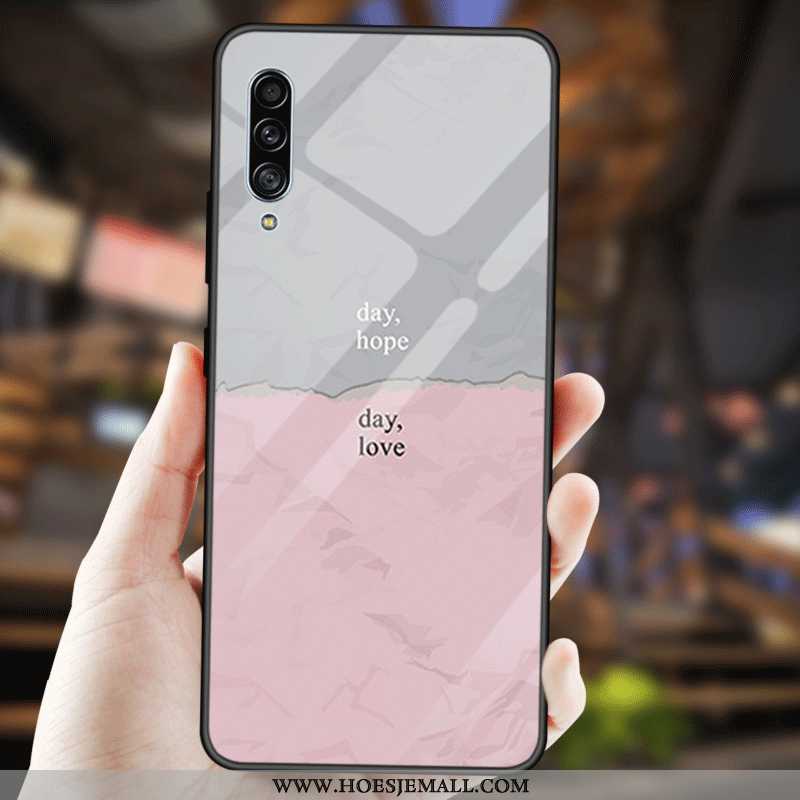 Hoes Samsung Galaxy A90 5g Zacht Bescherming Ster Tempereren Mode Hoesje Eenvoudige Blauwe