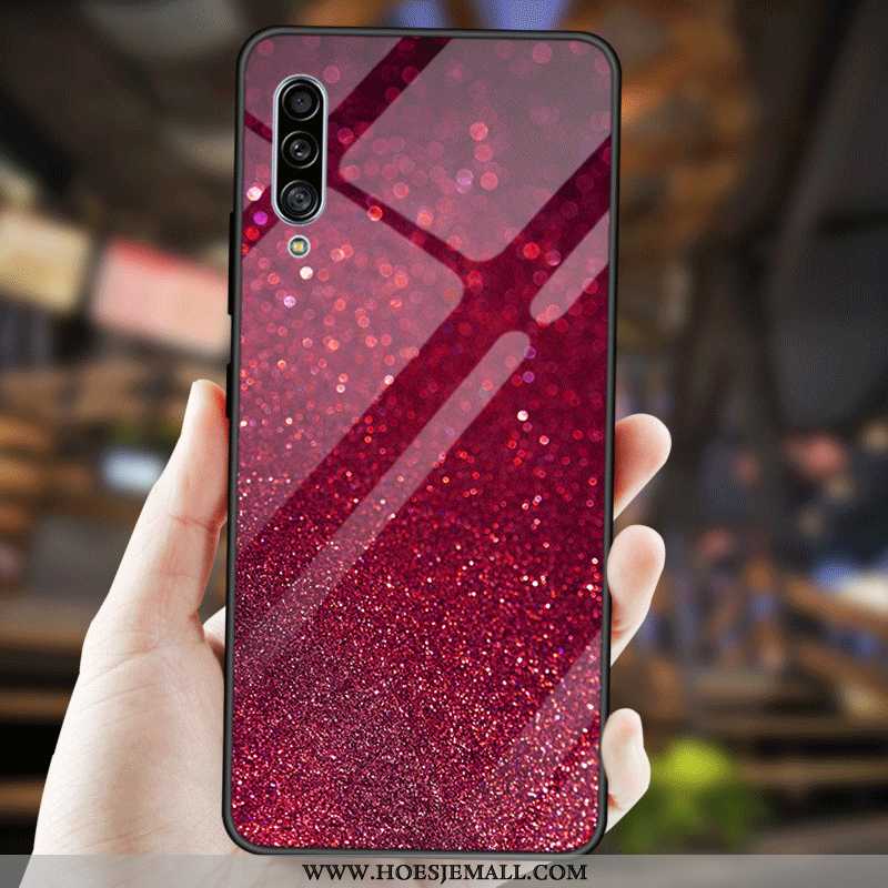 Hoes Samsung Galaxy A90 5g Zacht Bescherming Ster Tempereren Mode Hoesje Eenvoudige Blauwe