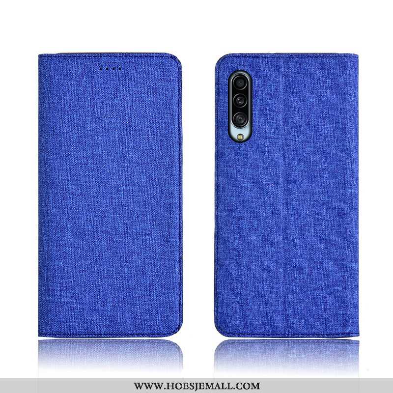 Hoesje Samsung Galaxy A90 5g Leren Schrobben Blauw Mobiele Telefoon All Inclusive Anti-fall Bescherm