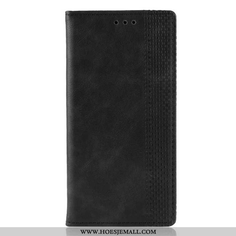 Hoes Samsung Galaxy Note 10 Lite Leren Hoesje Bescherming Folio Mobiele Telefoon Zwart Zwarte