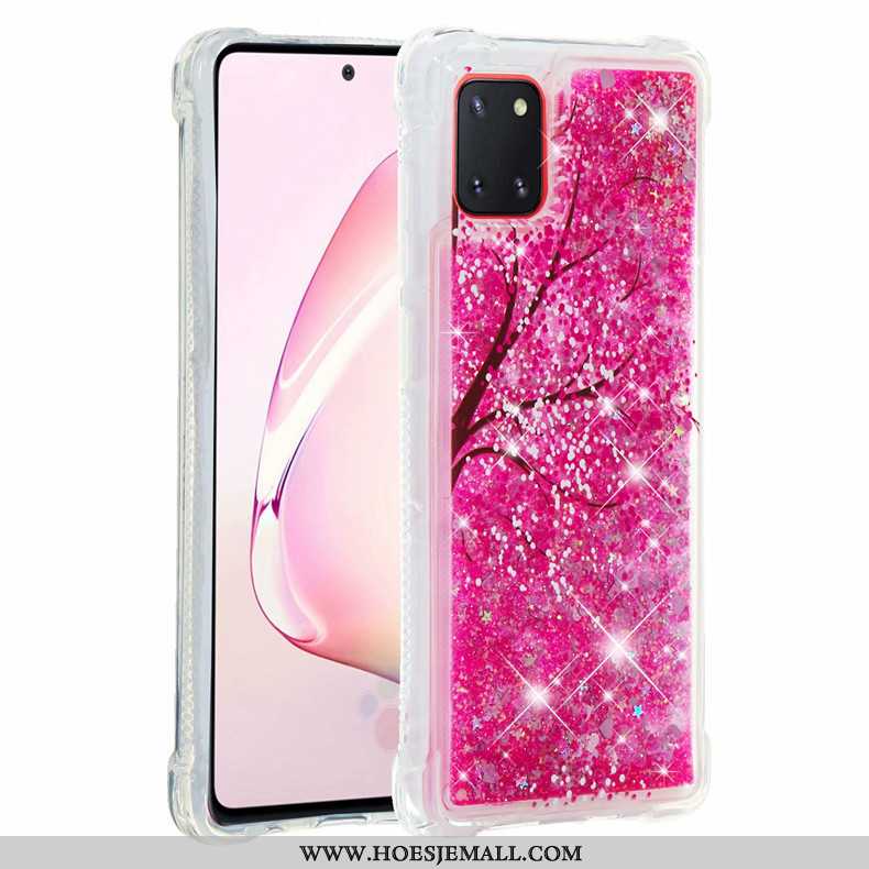 Hoes Samsung Galaxy Note 10 Lite Zacht Roze Hoesje Ster Rood Mobiele Telefoon Roos