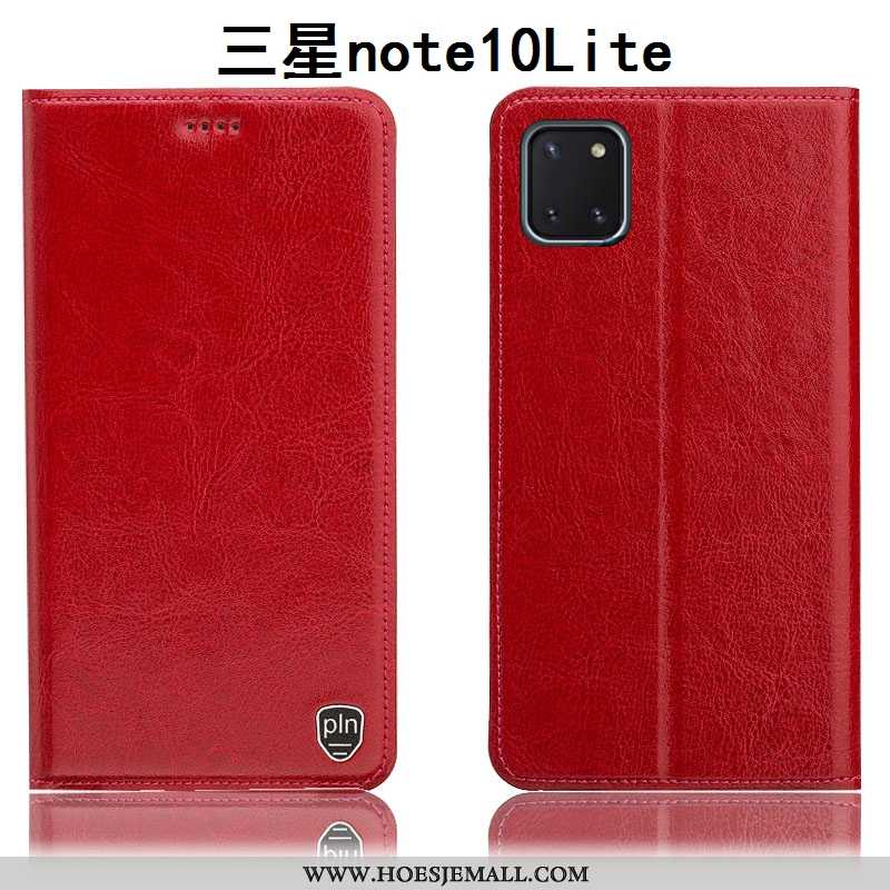 Hoesje Samsung Galaxy Note 10 Lite Echt Leer Patroon Folio Mobiele Telefoon All Inclusive Anti-fall 