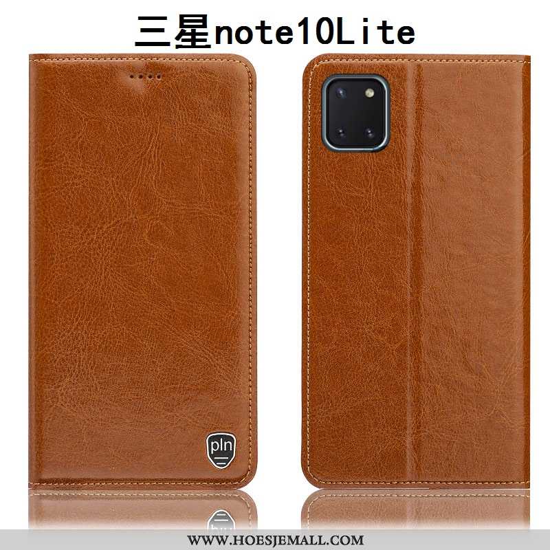 Hoesje Samsung Galaxy Note 10 Lite Echt Leer Patroon Folio Mobiele Telefoon All Inclusive Anti-fall 