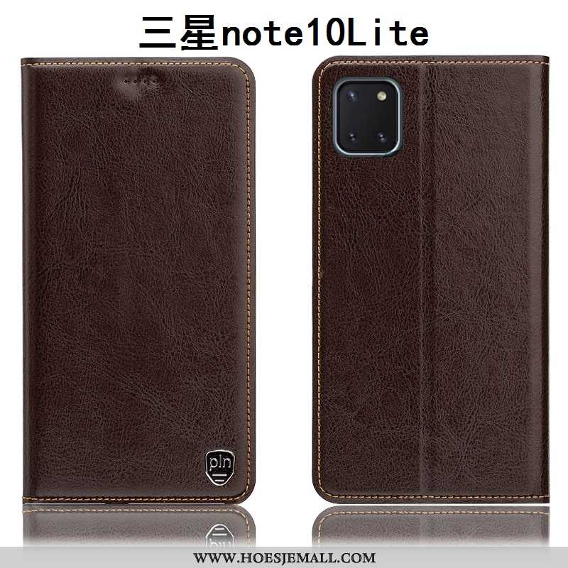 Hoesje Samsung Galaxy Note 10 Lite Echt Leer Patroon Folio Mobiele Telefoon All Inclusive Anti-fall 