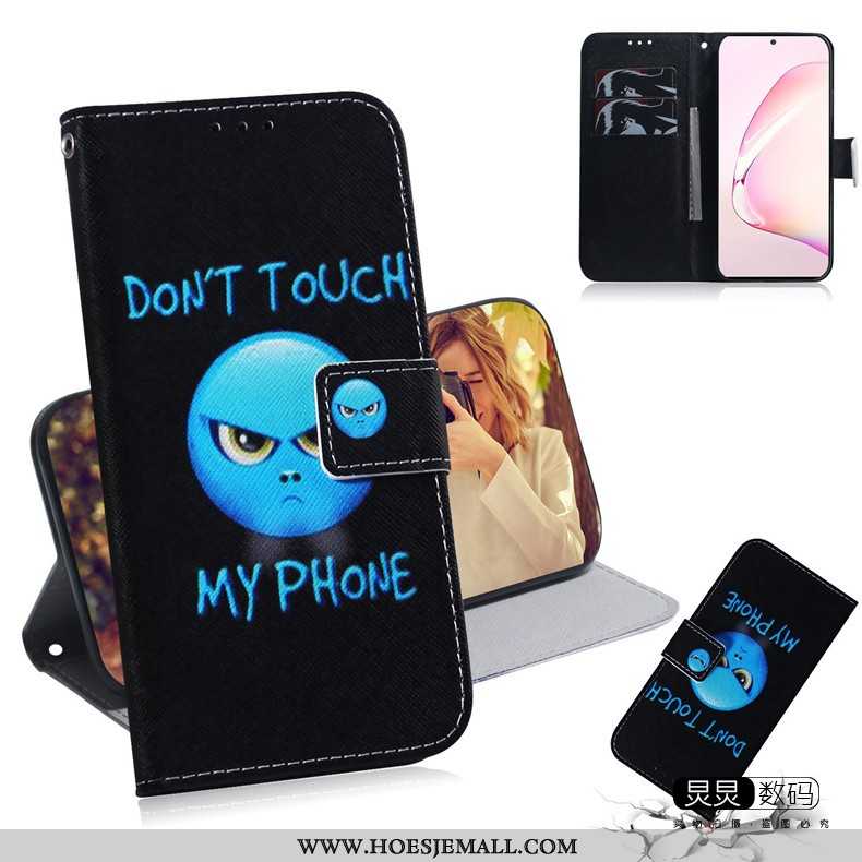 Hoes Samsung Galaxy Note 10 Lite Trend Leren Hoesje Ster Mooie Mobiele Telefoon Donkerblauwe