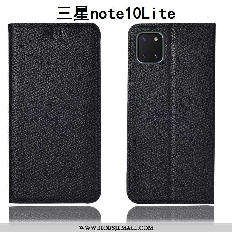 Hoesje Samsung Galaxy Note 10 Lite Bescherming Echt Leer Anti-fall Patroon Mobiele Telefoon Ster Don