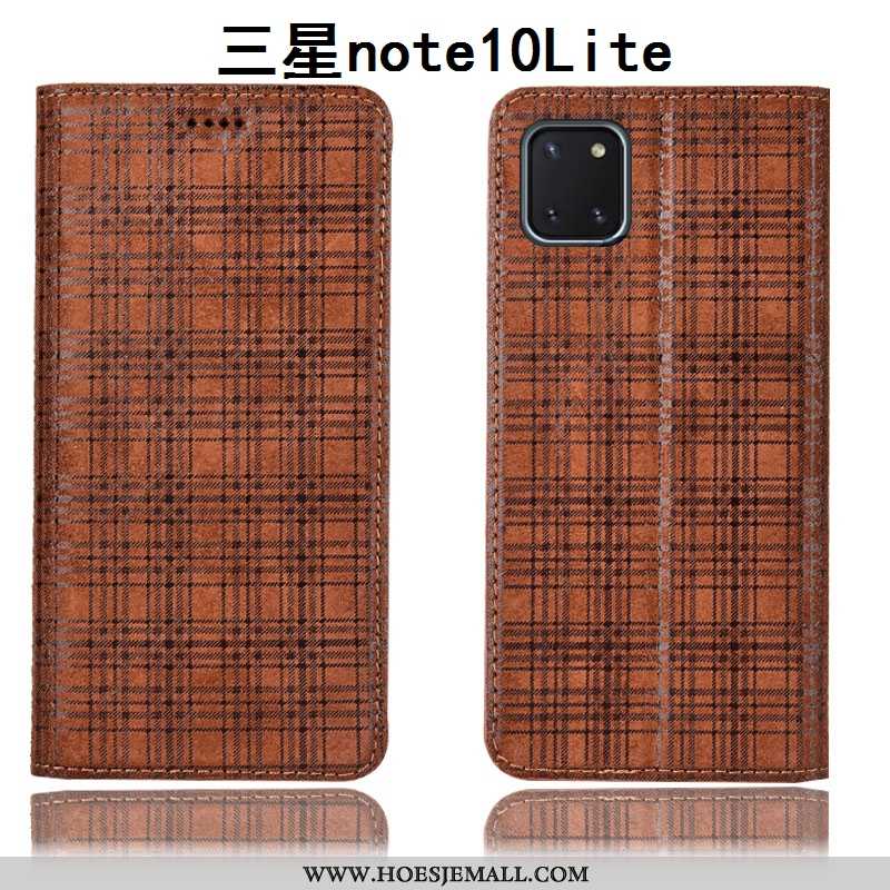 Hoesje Samsung Galaxy Note 10 Lite Bescherming Echt Leer Anti-fall Hoes All Inclusive Mobiele Telefo