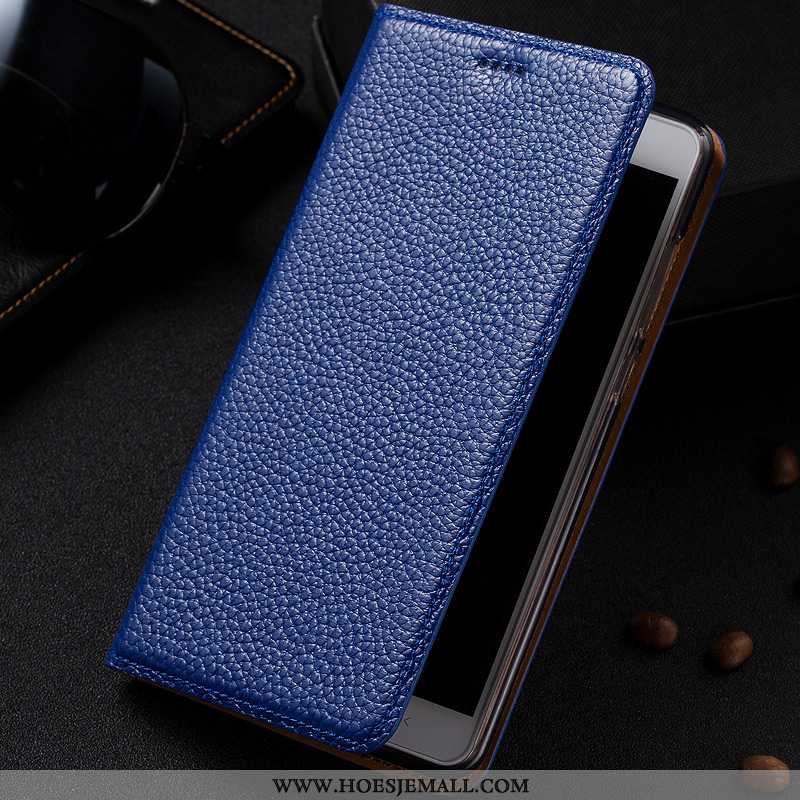 Hoesje Samsung Galaxy Note 10 Lite Leren Patroon Anti-fall Soort Aziatische Vrucht Donkerblauw Besch