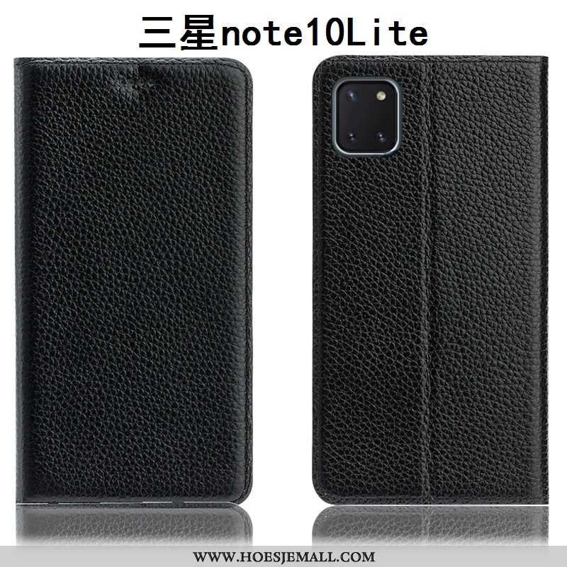 Hoesje Samsung Galaxy Note 10 Lite Leren Patroon Anti-fall Soort Aziatische Vrucht Donkerblauw Besch