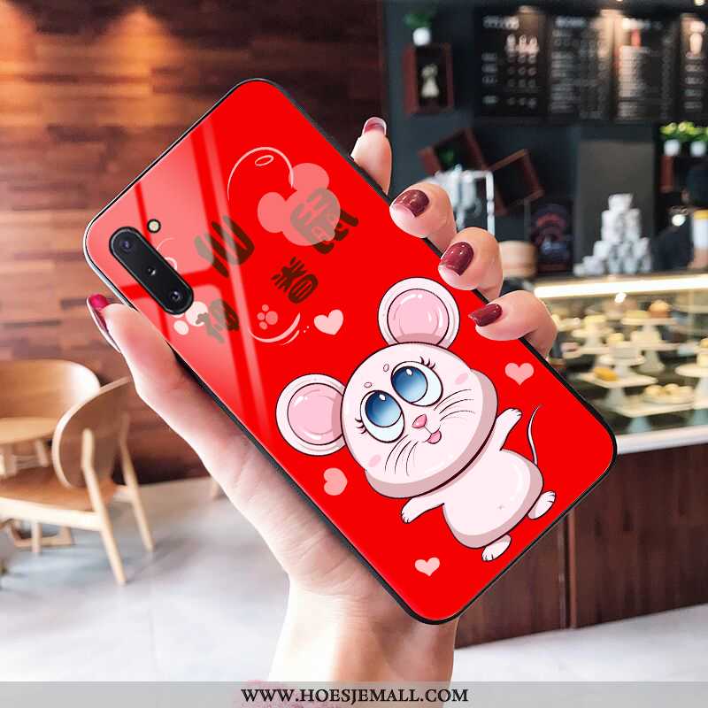 Hoesje Samsung Galaxy Note 10 Zacht Glas Mobiele Telefoon Mooie All Inclusive Ster Rood