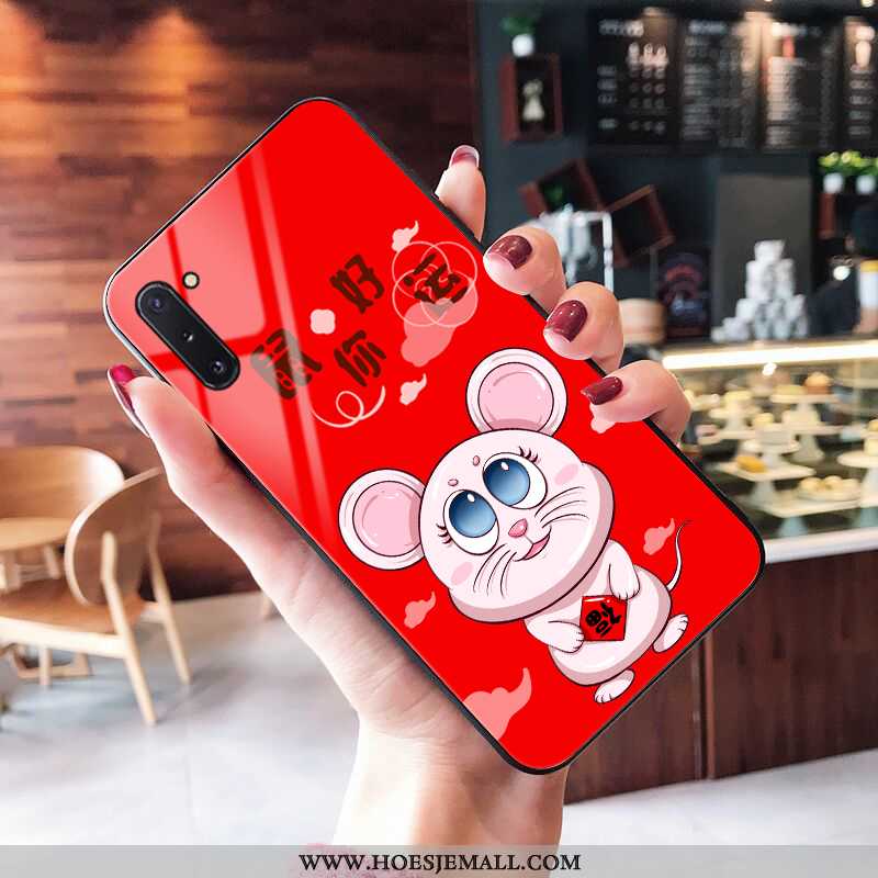 Hoesje Samsung Galaxy Note 10 Zacht Glas Mobiele Telefoon Mooie All Inclusive Ster Rood