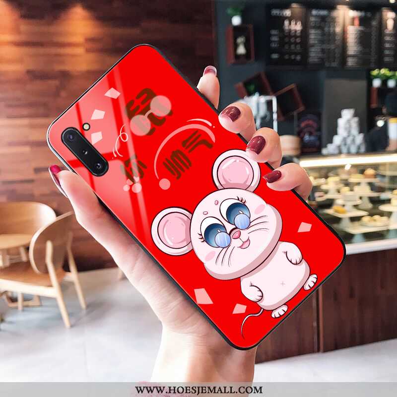 Hoesje Samsung Galaxy Note 10 Zacht Glas Mobiele Telefoon Mooie All Inclusive Ster Rood