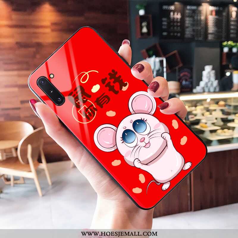 Hoesje Samsung Galaxy Note 10 Zacht Glas Mobiele Telefoon Mooie All Inclusive Ster Rood