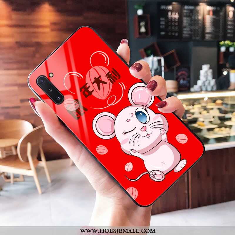 Hoesje Samsung Galaxy Note 10 Zacht Glas Mobiele Telefoon Mooie All Inclusive Ster Rood