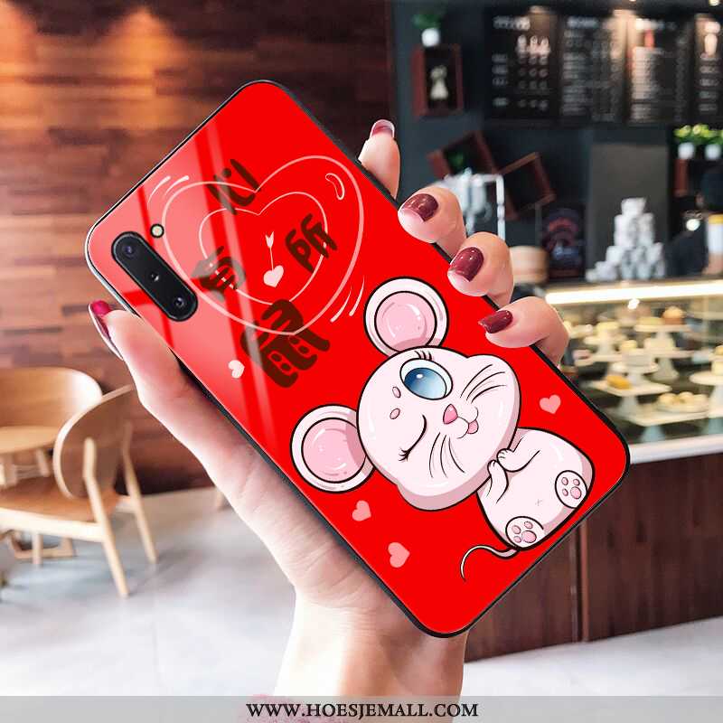 Hoesje Samsung Galaxy Note 10 Zacht Glas Mobiele Telefoon Mooie All Inclusive Ster Rood