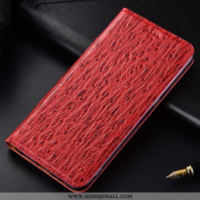 Hoesje Samsung Galaxy Note 10 Leren Bescherming Ster All Inclusive Hoes Folio Rood