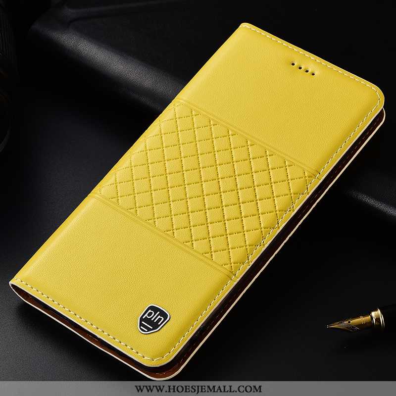 Hoesje Samsung Galaxy Note 10 Leren Bescherming Ster Hoes Anti-fall Geel Mobiele Telefoon