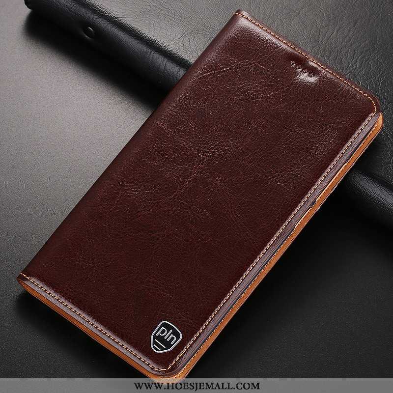 Hoes Samsung Galaxy Note 10 Patroon Bescherming Rood Leren Hoesje Folio