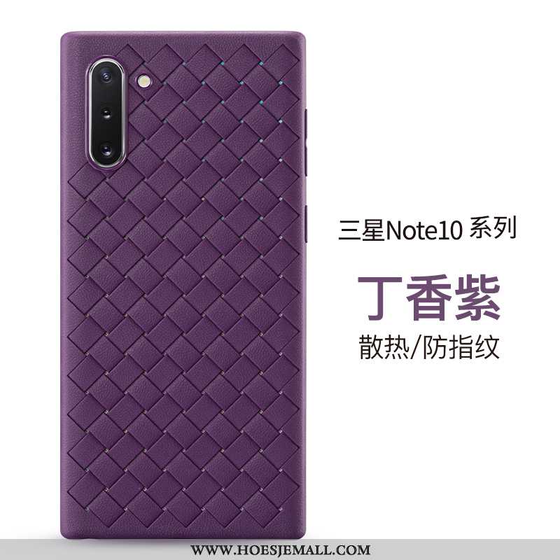 Hoes Samsung Galaxy Note 10 Leren Hoesje Persoonlijk Mobiele Telefoon High End Kwaliteit Purper Tren