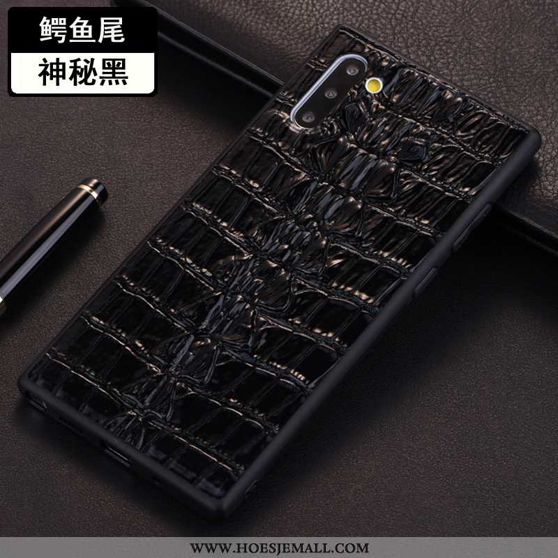 Hoesje Samsung Galaxy Note 10 Bescherming Leren Patroon Krokodil Ster Anti-fall Groen