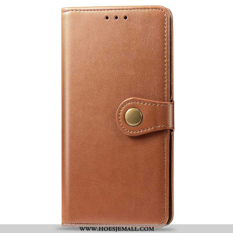 Hoesje Samsung Galaxy Note 10 Bescherming Leren Mobiele Telefoon Anti-fall Vouw Ster Hoes Khaki