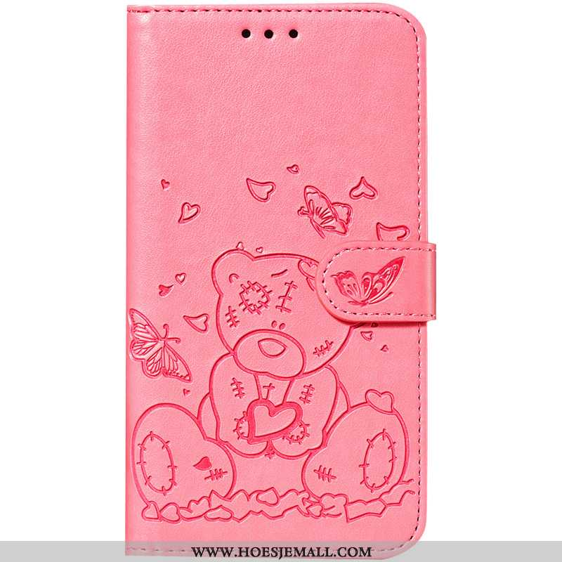 Hoes Samsung Galaxy Note 10+ Leren Hoesje Dun Bescherming Ster Roze