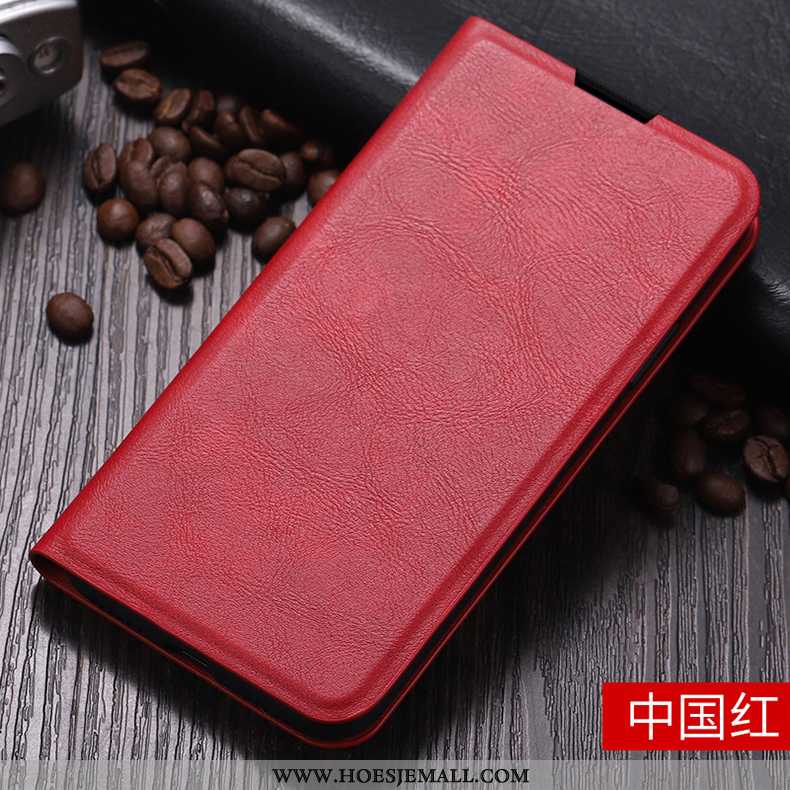 Hoes Samsung Galaxy Note 10+ Leren Hoesje Trend Anti-fall Bescherming Rood Mobiele Telefoon Bedrijf