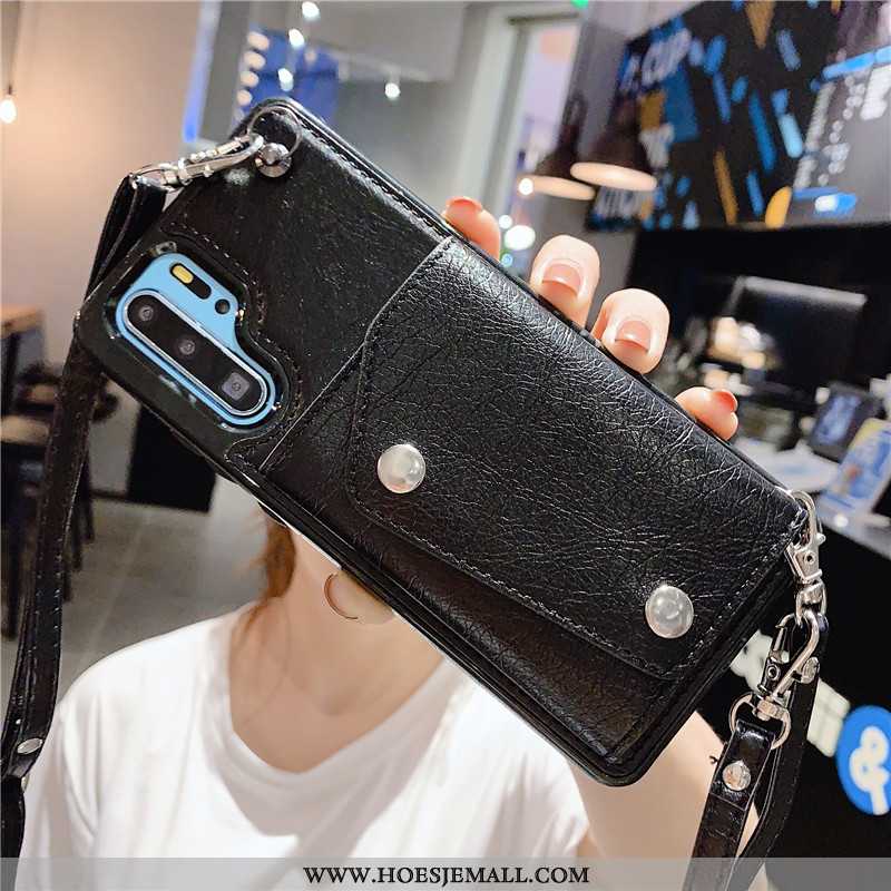 Hoesje Samsung Galaxy Note 10+ Portemonnee Bescherming Leren Kaart Hoes Mode Nieuw Zwarte