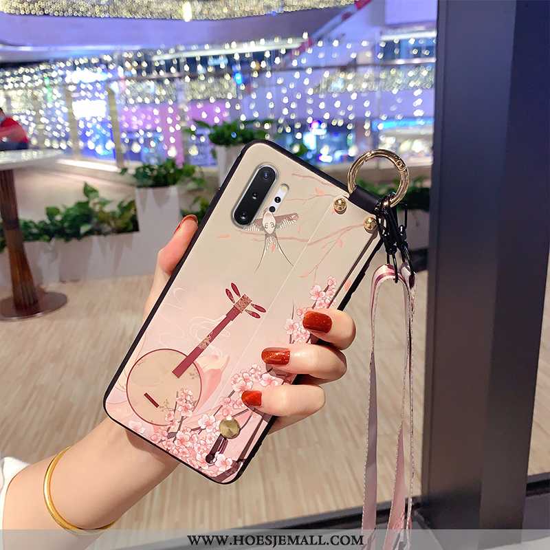 Hoesje Samsung Galaxy Note 10+ Scheppend Zacht Mobiele Telefoon Siliconen Roze Ster Schrobben