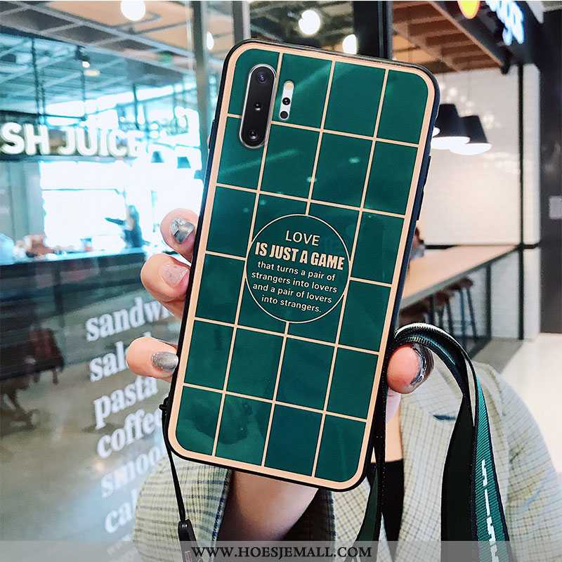 Hoesje Samsung Galaxy Note 10+ Bescherming Glas Anti-fall Scheppend Zacht Trend Groen