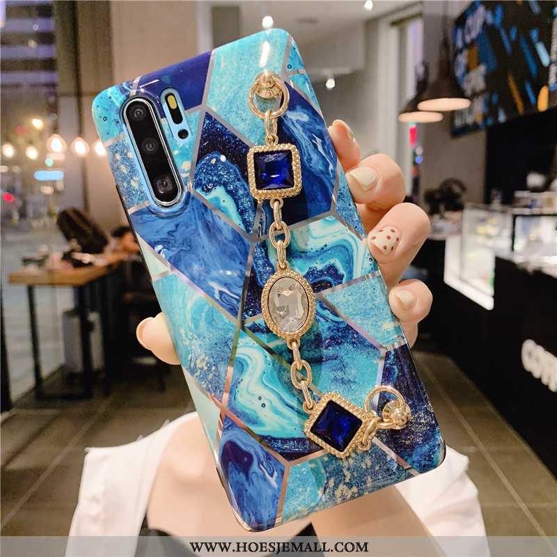 Hoes Samsung Galaxy Note 10+ Bescherming Met Strass Anti-fall Mobiele Telefoon Armbanden Mode Blauwe