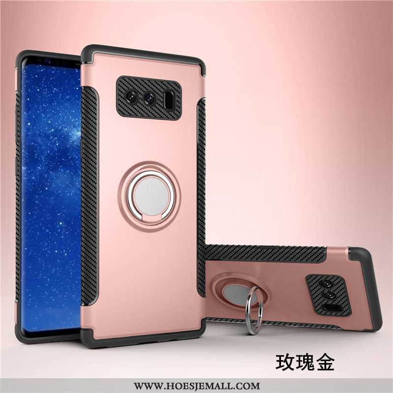 Hoesje Samsung Galaxy Note 8 Bescherming Donkerblauw Mobiele Telefoon Auto Ring Hoes Ster Donkerblau